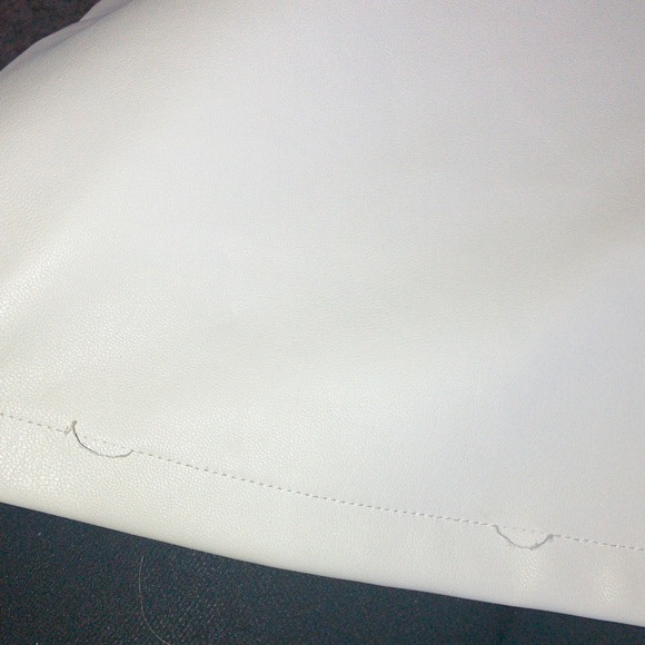 Chic Cream Women's Blouse faux leather - Picture 3 of 7